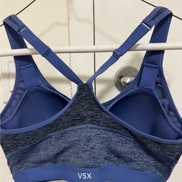 Victoria’s Secret X Knockout Sports Bra Purple/Black Zip Front. Size 34DD. - Picture 2 of 6